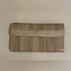 Vintage EEL skin wallet with check book